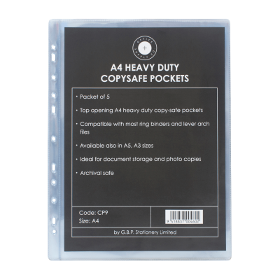 119184_Copysafe Pocket CP9 Office Supply Co Clear PVC Heavy Duty A4 Pack of 5.png