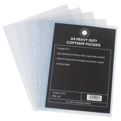 120681_Copysafe Pocket CP12 Office Supply Co Clear PVC Unpunched Heavy Duty A4 Pack of 5_2.png