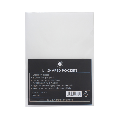 122842_L Shape Pockets Office Supply Co Clear Translucent A3 Pack of 6.png