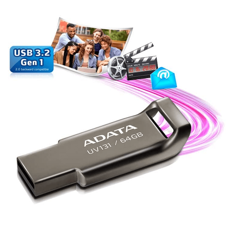 Flash Drive USB 3.1 Adata UV131 Classic Chromium Durable Grey-4.png