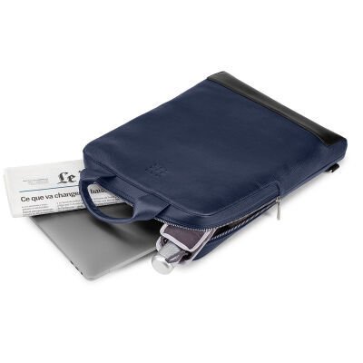 Vertical Device Bag Moleskine Classic Sapphire Blue Leather Kiwi