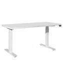 Height Adjustable Desk Premium Tidal White Top White Legs Single