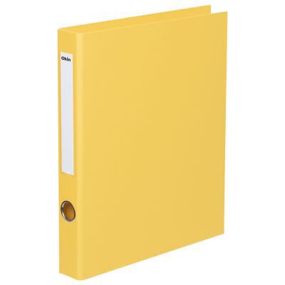 IF244 Okin Ringbinder Linen 2D 26mm Yellow A4.jpg