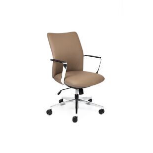 Office Chair Director Mid Back Tan Leather - CSXpress
